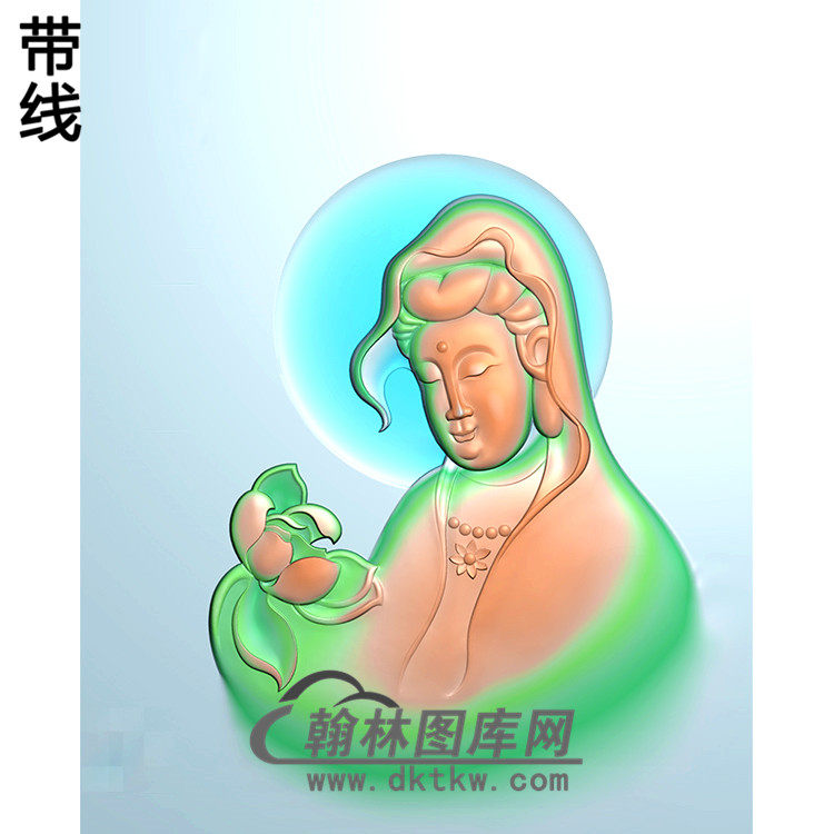 观音菩萨头像半身bgy-289精雕图浮雕图玉雕木雕图灰度图jdp/bmp
