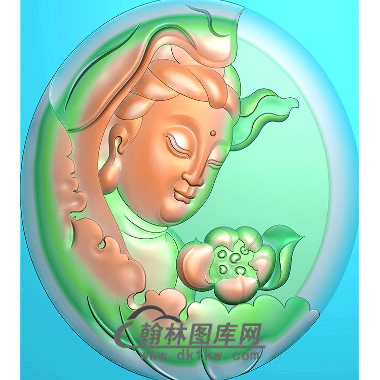 观音菩萨头像半身bgy-307精雕图浮雕图玉雕木雕图灰度图jdp/bmp