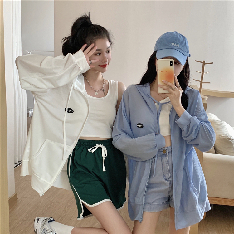 Real price ~ 2021 Xiaxin fashion hooded cardigan women's loose casual sunscreen long sleeve top