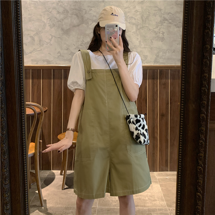 Real price ~ new design feeling wide leg loose age reducing trousers with white shirt inside