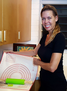 烘焙工具4件套50*60硅胶揉面垫 不锈钢切面板 硅胶油刷 擀面杖