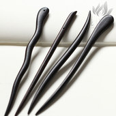 简约古风黑檀木紫光檀木簪子直簪子 花影梦发簪发饰头饰DIY配件