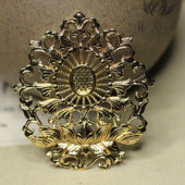 黄铜铸铜莲花挑心 花影梦发簪发饰头饰DIY配件