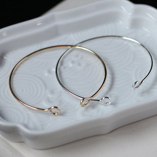 保色铜质简约开口手镯手作手工材料*花影梦发簪发饰头饰DIY配件