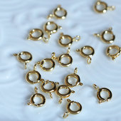 黄铜镀金6 7.5mm圆项链扣龙虾扣流苏 花影梦发簪发饰头饰DIY配件