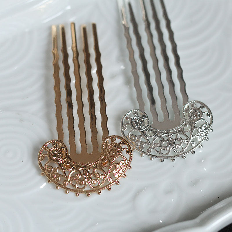 保色黄铜半月掩鬓发梳花影梦DIY手工古风饰品材料配件汉服婚庆,饰品/流行首饰/时尚饰品新,发饰,淘宝优惠券,粉丝福利购,淘宝优惠卷