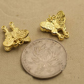 花影梦古风汉服步摇发簪DIY配件头饰品材料 黄铜蝴蝶下四孔挂坠