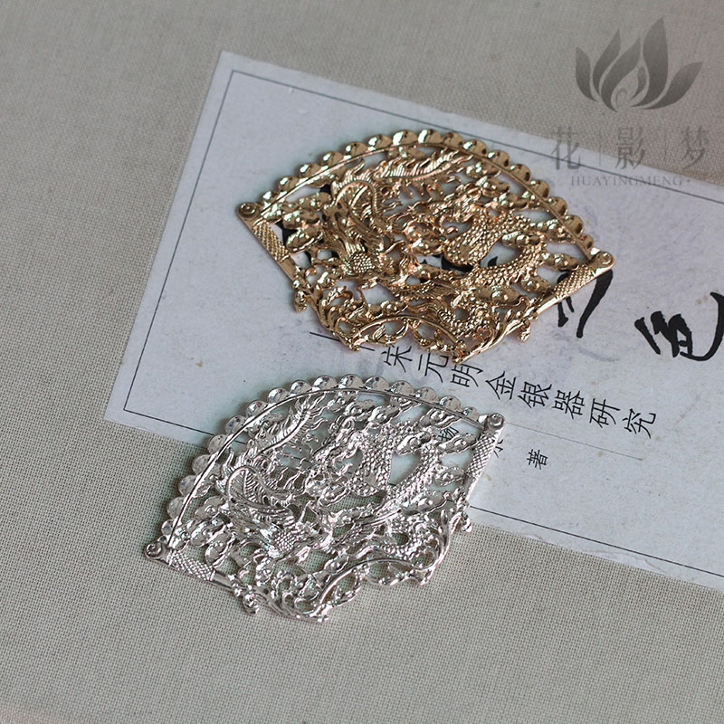 diy黄铜扇形发簪头饰花片