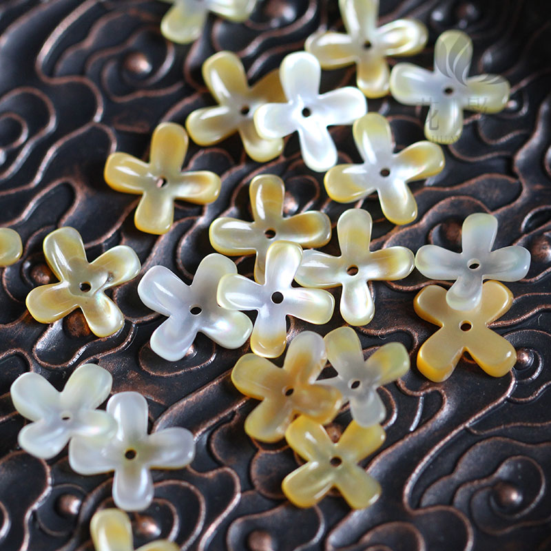 diy黄蝶贝桂花饰品胸针发簪