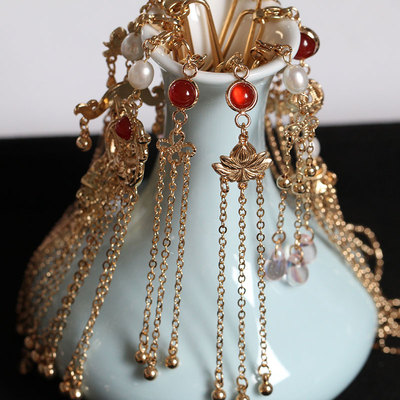 花影梦黄铜保色流苏挂坠汉服配饰