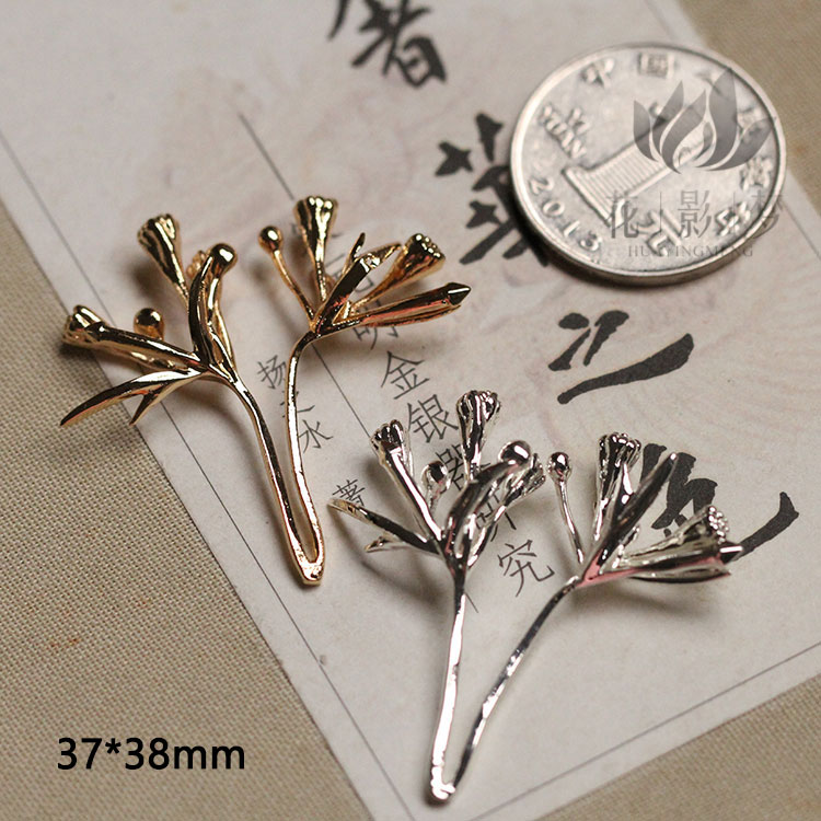 黃銅鑄銅樹枝*花影夢發(fā)簪發(fā)飾頭飾DIY配件