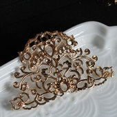 铸铜黄铜保色卷草纹簪头打底小冠古风发簪材料配件花影梦汉服婚庆