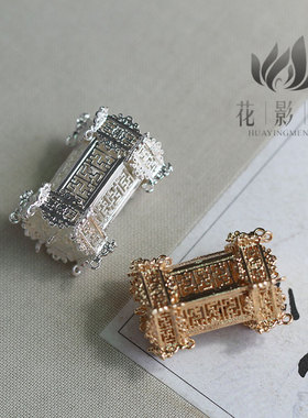 黄铜铸铜精美宫灯挂坠耳环禁步高约28mm发簪发饰头饰DIY配件