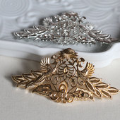 铸铜黄铜保色双凤挂坠簪头后压古风发簪材料配件花影梦汉服婚庆