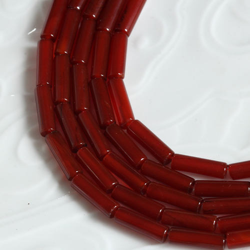 4*13mm红玛瑙圆管珠胸针发簪耳环手链项链手工配件花影梦古风材料