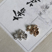 黄铜铸铜幽兰间饰耳环挂头 花影梦发簪发饰头饰DIY配件