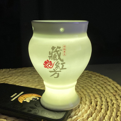骨瓷材质双层隔热艾灸罐陶瓷
