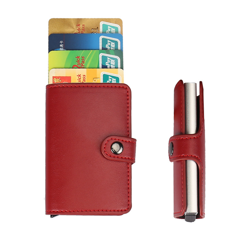 超薄防盗刷卡片盒子钱包创意自动卡包盒商务金属卡片名片收纳盒子