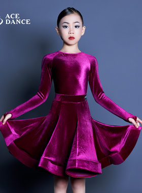ACEDANCE瑰意拉丁舞少儿童比赛规定服丝绒分体标准服考级SRT603