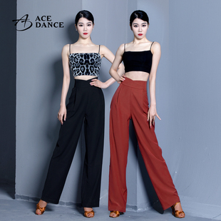 DA272 广场舞练功裤 ACEdance拉丁舞摩登舞裤 女腰间交叉直筒设计款
