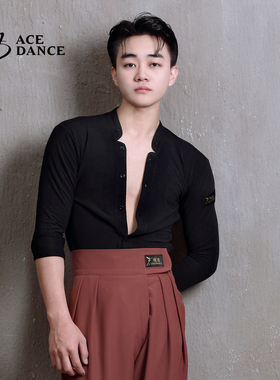 ACEdance瑰意成人男拉丁舞秋冬设计款男士衬衫长短袖练功服SY186