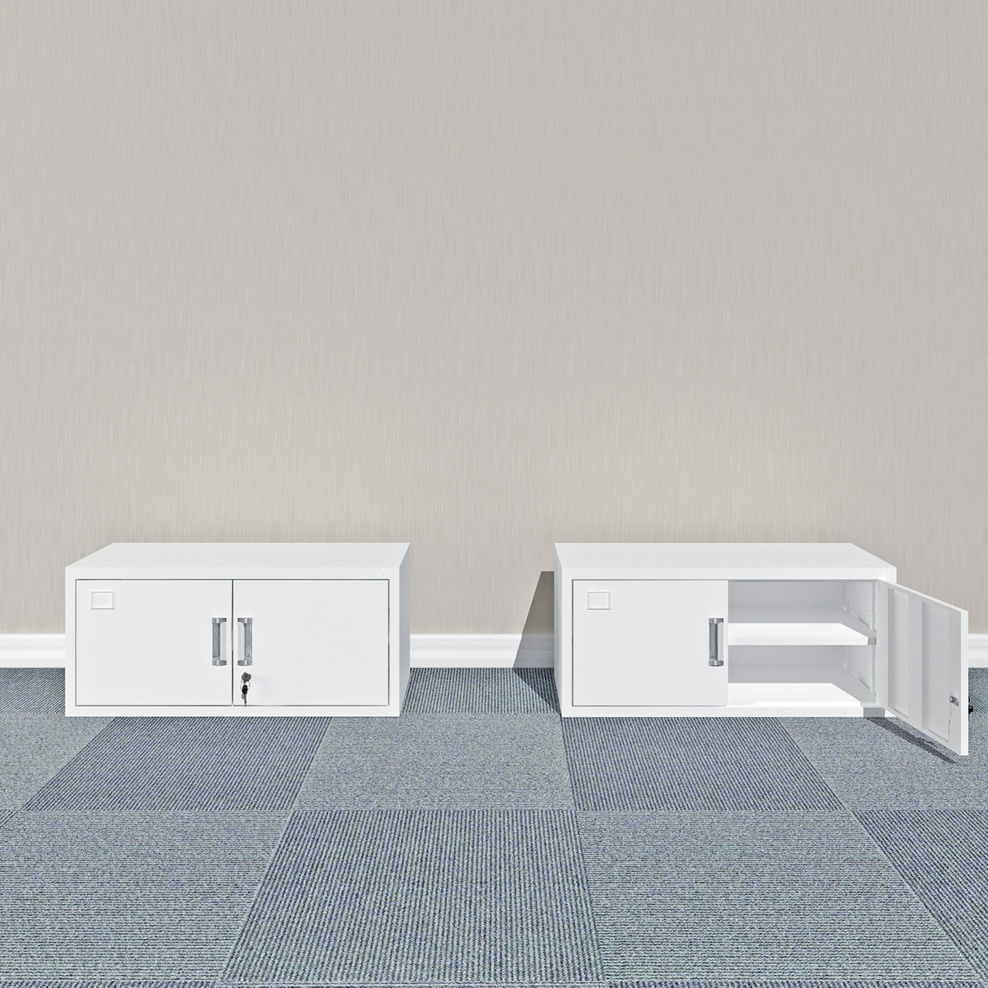 广西南宁厂家直销移动铁皮文件柜五节档案柜单节隔板矮柜带锁铁柜