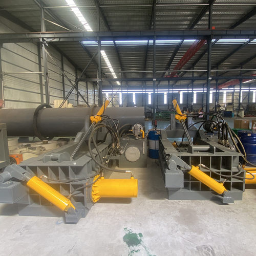 125型废铁皮液压压块机价格废金属铁皮打包机全自动废金属压块机