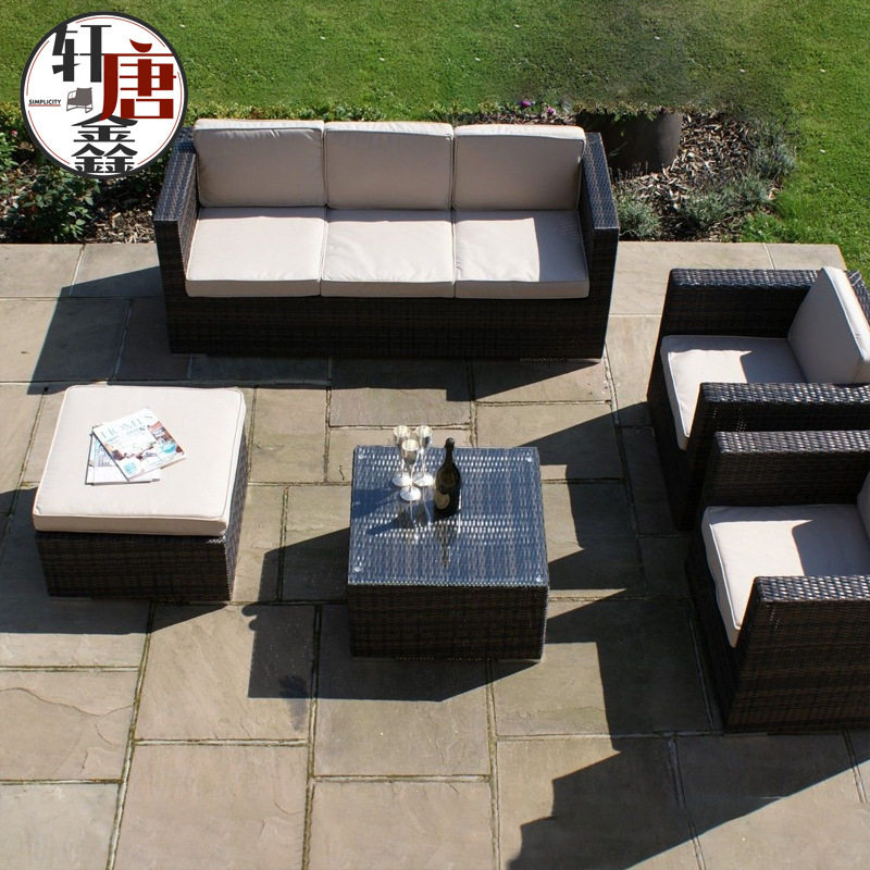 藤椅沙发户外露台休闲室外藤艺家具别墅庭院防水藤编转角沙发组合,住宅家具,户外沙发,淘宝优惠券,粉丝福利购,淘宝优惠卷