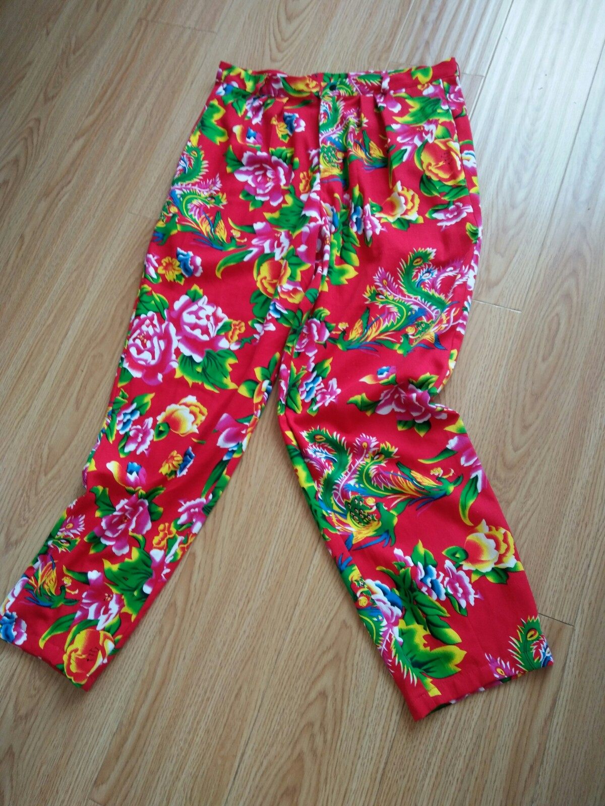 夏季复古中腰小脚直筒休闲裤子