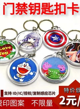 idiccuidT5577复制授权小区门禁卡智能锁电梯卡透明亚克力钥匙扣