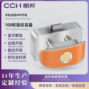 衣柜鞋 无线智能指纹抽屉锁智能蓝牙拉手款 柜抽屉小型锁抽屉柜门锁