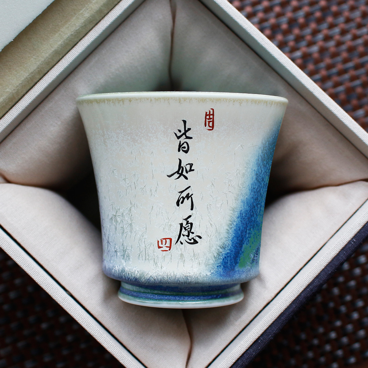 景德镇陶瓷茶杯主人杯单杯品茗杯生日礼物男女士专用压手杯子刻字