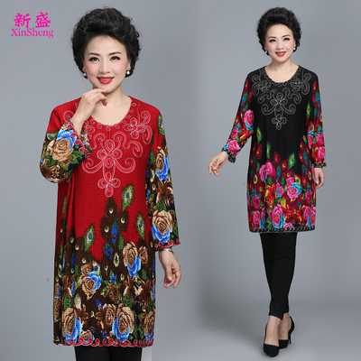 民族风连衣裙加肥加大码妈妈装