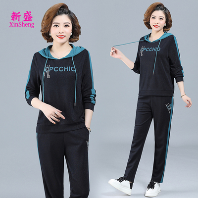 时尚风两件新款卫衣运动服妈妈装