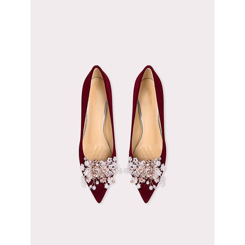 婚鞋秀禾婚纱两穿新娘鞋绝美红色高跟鞋女胖脚宽敬酒服单鞋大码44,女鞋,婚鞋,淘宝优惠券,粉丝福利购,淘宝优惠卷