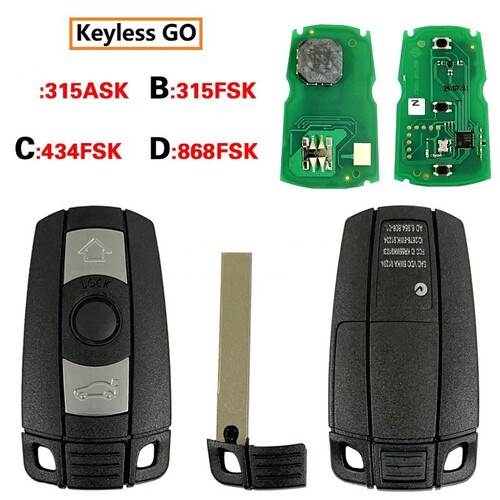 适用宝马X5 X6 智能遥控钥匙315LP/315/434/868 ID46 Keyless GO