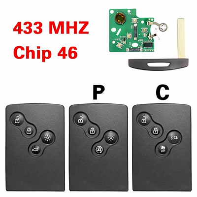 适用于雷诺 Megane Scenic Laguna 4键智能钥匙433 MHZ PCF7952