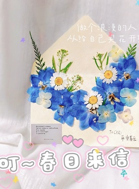 春日来信干花手工diy材料包压花信封母亲节贺卡送女生礼品