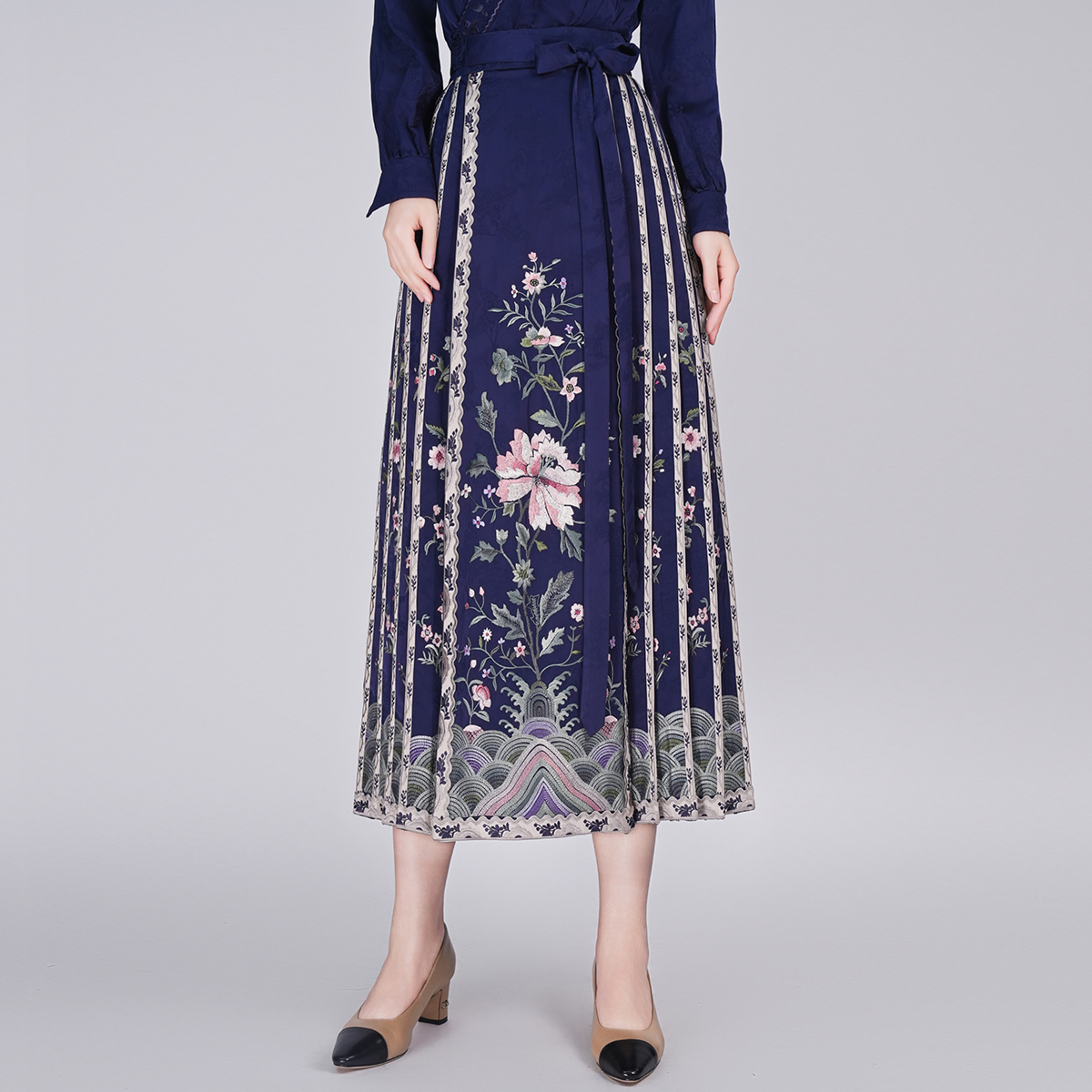 重缎马面裙浒城古娘新中式风