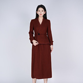 浒城古娘新款 女春秋 国风两件套装 绵羊毛高级气质时尚 职业新中式