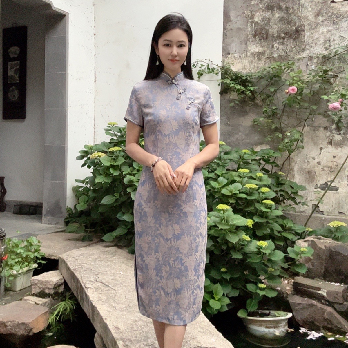 浒城古娘新款经典复古气质修身新中式国风改良旗袍连衣裙女夏