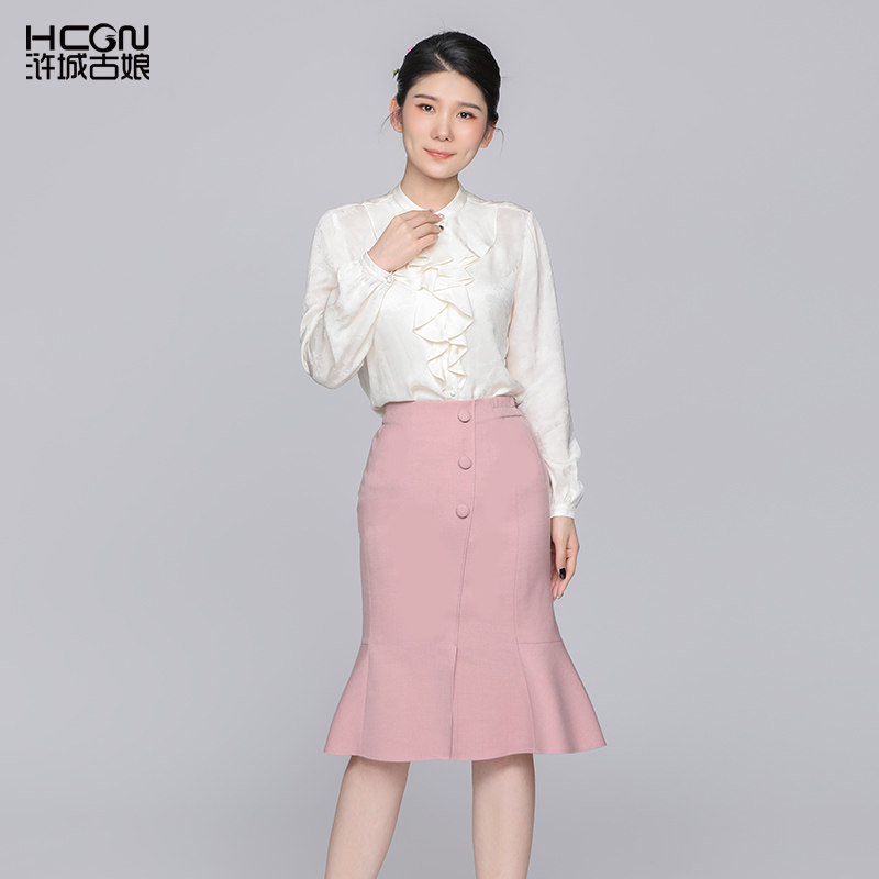 桑蚕丝中国风春秋时尚设计感气质简约百搭通勤长袖立领女和风衬衫
