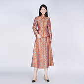 女春秋 国风蜀锦套装 浒城古娘新款 桑蚕丝气质收腰高级感重工新中式