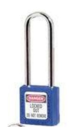 美国Master Lock玛斯特耐腐蚀防爆长锁钩塑料绝缘挂锁410MCNLTBLU