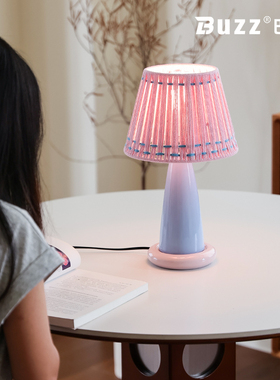 巴斯buzz多巴胺氛围感台灯马卡龙陶瓷客厅沙发旁装饰卧室床头灯具