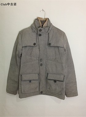 【原 价¥108】 vintage   APT假两件翻领复古灰色厚款夹棉服