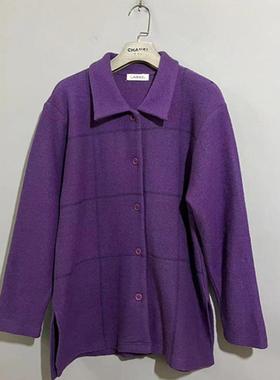 【上新价¥88】vintage  日本古着LAVENUE紫色厚款羊毛衬衫