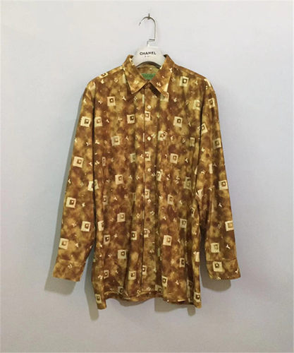 【原 价¥168】vintage  日本制古着GILDAS姜黄色复古衬衫