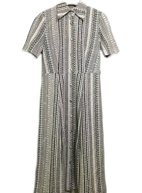 【原 价¥168】vintage  日本古着hanasaki花咲修身款混麻连衣裙