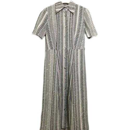 【原 价¥168】vintage  日本古着hanasaki花咲修身款混麻连衣裙